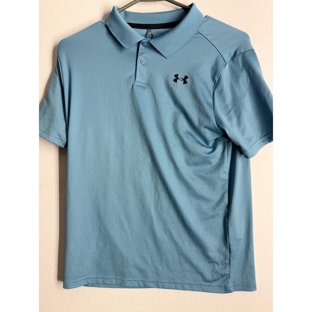 Under Armour Boys Blue HeatGear Performance Polo Shirt Short Sleeve YLG Large
